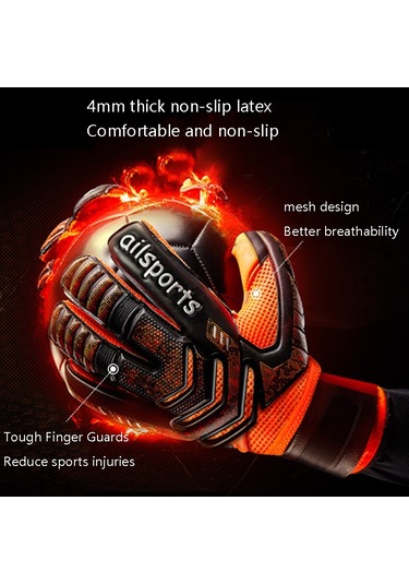 Sones Ailsports St5511 1 Çift Kaleci Kalın Lateks Parmak Koruma Eldiveni, Beden: 8