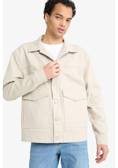 Defacto Relax Fit Düğmeli Cepli Denim Ceket F8273ax25aubg766 Bej Defacto Relax Fit Düğmeli Cepli Denim Ceket F8273ax25aubg766 Bej