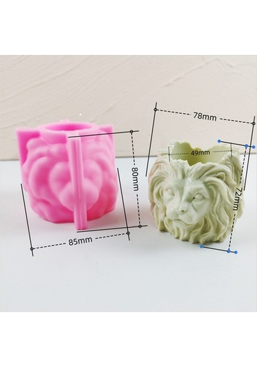Ulzyvf Silikon Silikon Silikon Reçine Mum Kalıp Kalıp Kalıp Ev Dekorasyonu Çimento Beton Başlı Aslan Aslan Aslan Alçı 3d Uq