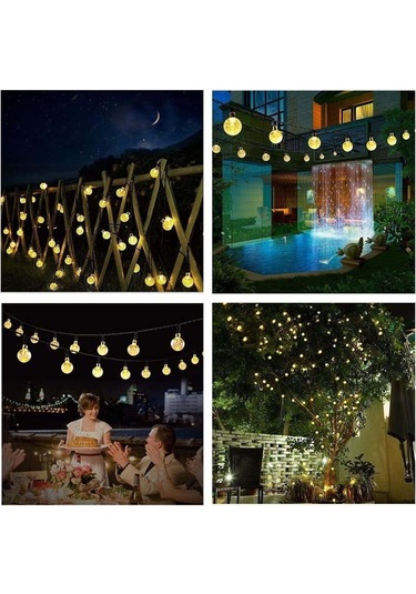 Xindoker Sarı Led Edison Toplu Bahçe Işık Zinciri - Dış Mekan Su Geçirmez Aydınlatma