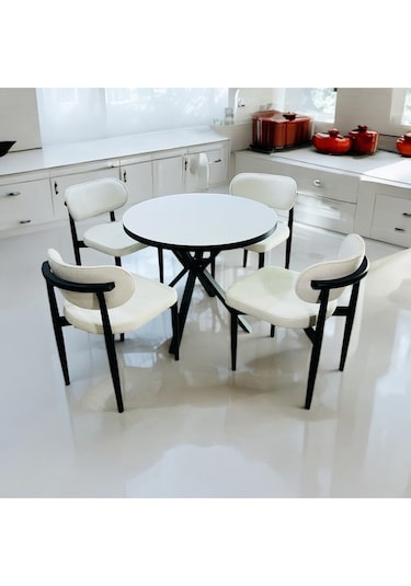Yeliz Mutfak Masası Takımı 4 Kişilik Polo001 Yeliz1 Beyaz