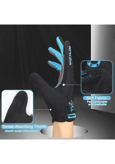 Ranyeek Bisiklet Eldiveni - Dokunmatik Uyumlu, Ter Emici, Darbeye Dayanıklı, Rahat Ve Havadar - Unisex Siyah S Siyah