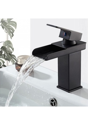 Tongxida Yüksek Akışlı Musluk Sıcak Soğuk Su Siyah Şelale Musluk Siyah