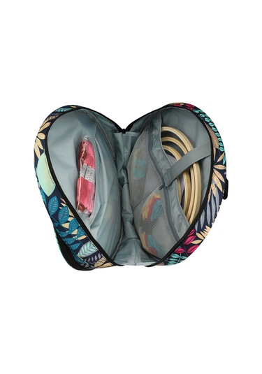 Yuntech01 Mavi Yaprak Desenli Dairesel İpek İşçilik Çantası - 600d Oxford Kumaş Alet Saklama Çantası Mavi