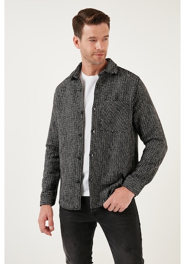 Buratti Desenli Cepli Regular Fit Uzun Kollu Kışlık Erkek Gömlek Cf24W127187 Siyah Buratti Desenli Cepli Regular Fit Uzun Kollu Kışlık Erkek Gömlek Cf24W127187 Siyah