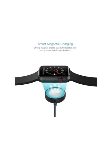 Springsun İos Watch Uyumlu Seri 1/2/3 İçin Mfi Onaylı Manyetik Şarj Kablosu - 1 Metre Nilon Örgü, Çinko Alaşımlı Kasa, Çizik Koruyucu, Gri