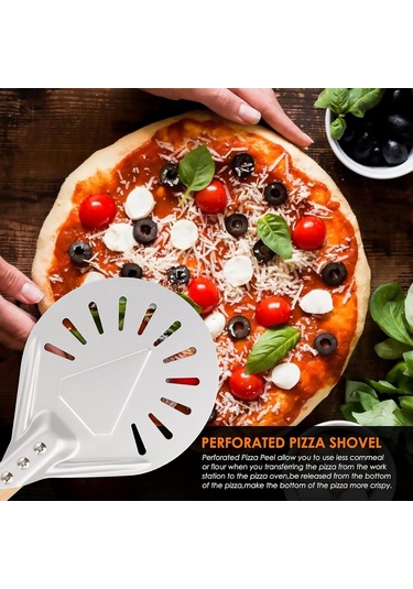 Çıkarılabilir Tek Parça Ahşap Saplı Delikli Yuvarlak Spatula Diğer