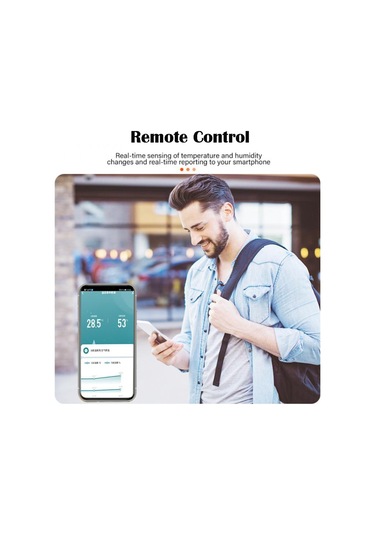 Zigbee Sıcaklık Lcd Ekranlı Akıllı Sıcaklık Nem Monitörü Beyaz