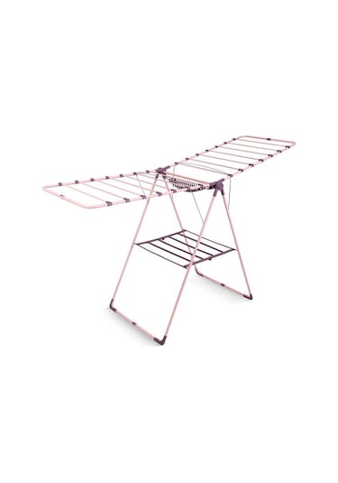 Ironika Kalın Borulu Mandal Sepetli Çamaşır Kurutmalık Mürdüm - Pembe