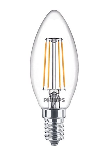Philips Filament 40W E14 Ince Duylu Mum Ampul Sarı Işık 3Lü