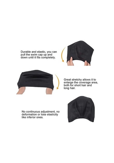 Dm Yetişkinler İçin Uzun Saçlı Suya Dayanıklı Silikon Yüzme Bonesi Mavi Kulak Koruma Mavi