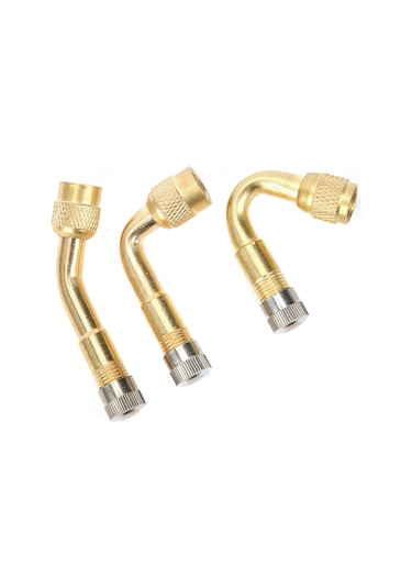 Lemestar Lastik Valfi Uzatıcı Seti 3'lü - 45 90 135 Açıları, Bakır Malzeme, Hava Tıkanıklığı Önleyici, Motosiklet Bisiklet Uyumlu