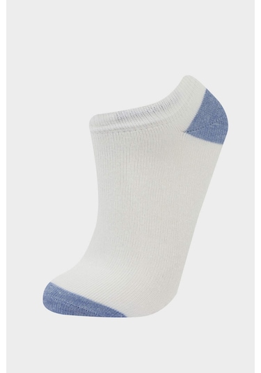 Defacto Erkek Çocuk 7li Pamuklu Patik Çorap F4710a8nswt1 Beyaz