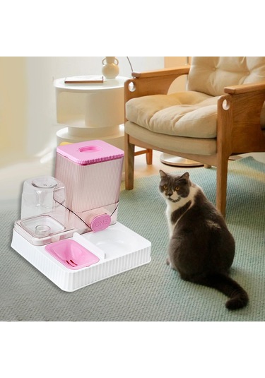 Suntek Otomatik Kedi Tiryakisi Besleyici Pet Içme Kasesiz-pembe