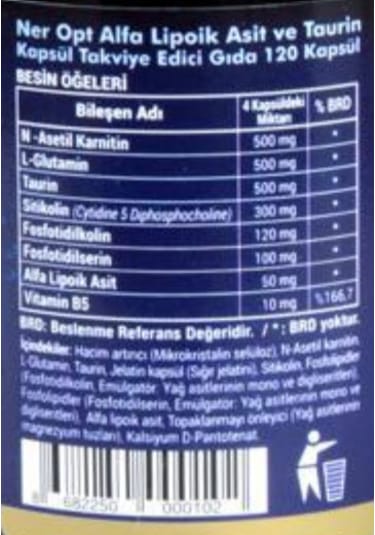 Vitapol Ner Opt Alfalipoik Asit Taurine Complex 120 Kap.11 11 Ind