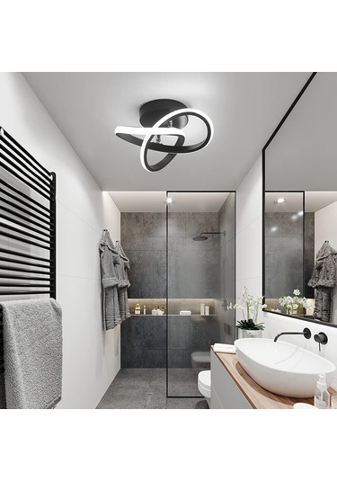 Neevoyu Siyah Treflor Led Tavan Lambası 3 Renk Ayarı 22w 10-15m² 110-220v Yatak Odası Salon Koridor İçin Siyah