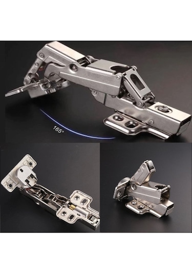 165 Derece Hidrolik Frenli Menteşe Pistonlu Robot Dolap Kapak Menteşesi - Mobilya Menteşeleri - Tek
