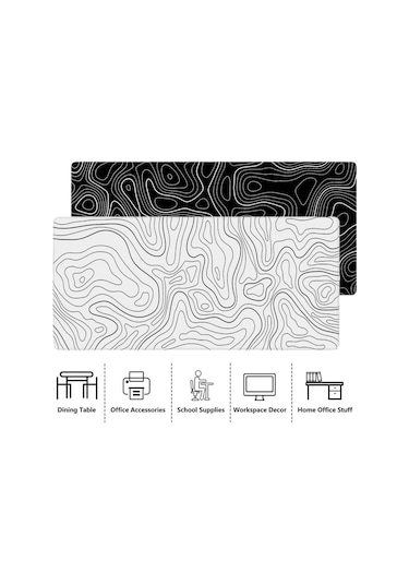 Skycity Doğal Kauçuk Fare垫ı - 300x800x2mm Yumuşak Esnek, Anti Kayma Tabanı, Hassas Kenar Kilidi, Bilgisayar Masası İçin Ergonomik Oyun Ve Çalışma Padı - Çizgili Desen 24