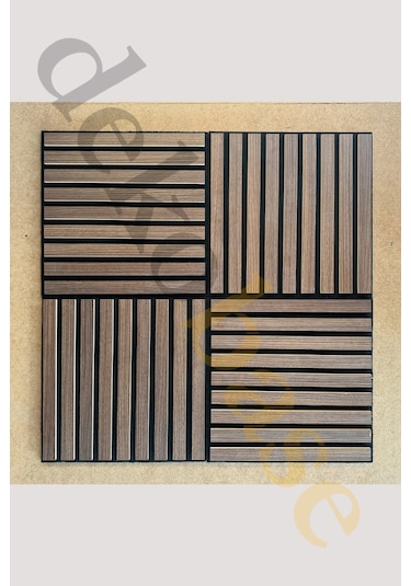 Ceviz 40x40cm Yeni Nesil Akustik Ahşap Duvar Paneli