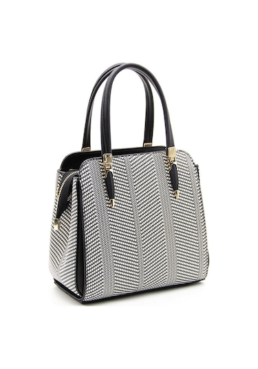 Silver & Polo Siyah Beyaz - Siyah Sp1136 Kadın El Çantası Siyah Beyaz - Siyah
