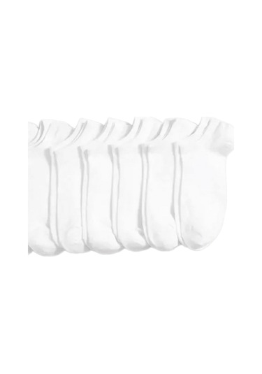 Suntek 10 Çift Ayak Bileği Çorap Erkekler/kadınlar Beyaz Beyaz