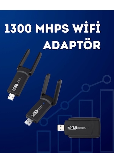 Usb Wifi Adaptör 1200 Mbps Hız