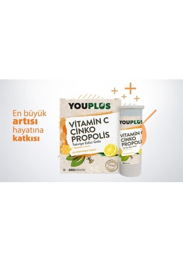 Youplus Vitamin C Çinko Propolis 20 Efervesan Tablet