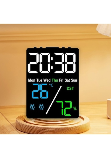 Trendooze Suntek Saat Ev Dijital Çalar Ayarları Alarm 3-renk-siyah 2 Lc