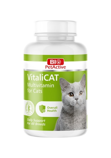 Bio Petactive Vitalicat Yavru ve Yetişkin Kedi Vitamin Tableti 150'li
