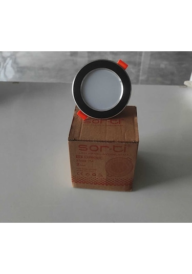 Sor-ti 7w Siyah-krom Çerçeveli 3 Renk Yanabilen Smd Led Panel Spot