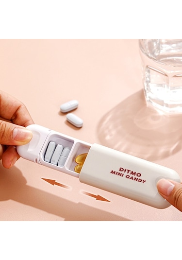 Minipop Kapaklı 3 Bölmeli Taşınabilir İlaç Kutusu Şeffaf