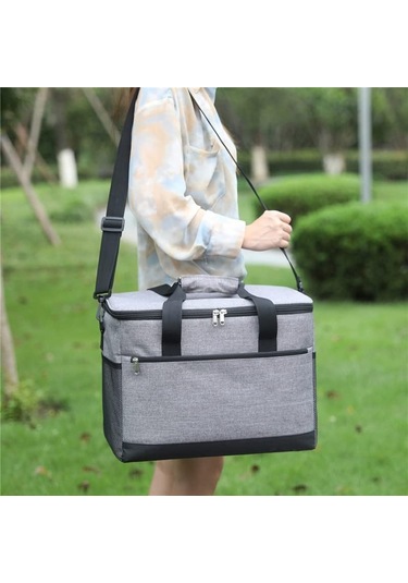 Piknik Çantası Bir Omuz Açık Piknik Çantası Büyük Ve Küçük Buz Paketi Yalıtım Çantası Piknik Sırt Çantası Gris, 35l Antrasit - Gri