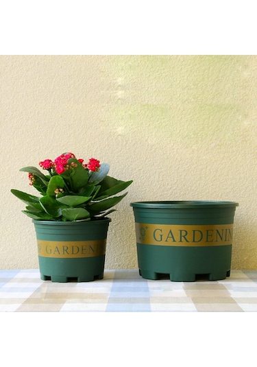 3 Galon Saksılar Bitki Fidanlık Saksıları Plastik Saksılar Tepsili Yaratıcı Galon Saksılar, Boyut: 26.5 24.5 24.5cm