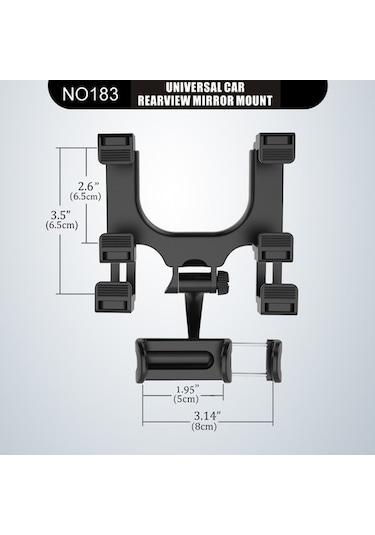 Joyhub 2& 39 Si 1 Arada Araba Dikiz Aynası Ve Telefon Sahibi Siyah Yok Havalandırma L2280q