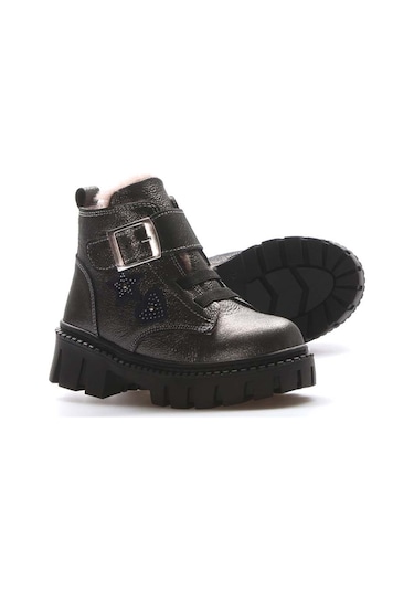 Fast Step Hakiki Deri Kürklü Unisex Çocuk Klasik Bot 157kxa1774 Gümüş