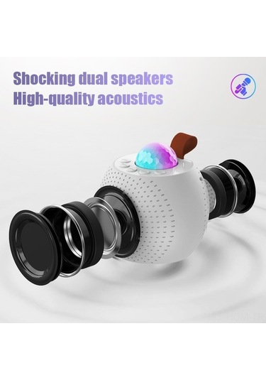 Besthome1 Beyaz Led Işıklı Bluetooth Hoparlör, Mikrofonlu Ktv Seti - Ev Ve Parti İçin Mükemmel
