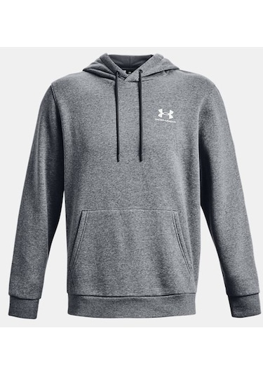 Erkek Ua Essential Fleece Kapüşonlu Üst 1373880-012 Gri - Beyaz