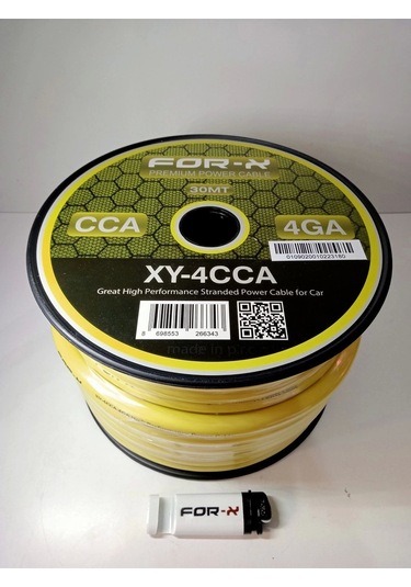 Amfi Tesisat Güç Kablosu 4ga Çakmak - Oto Anfi 4ga Power Kablosu - 10 Metre