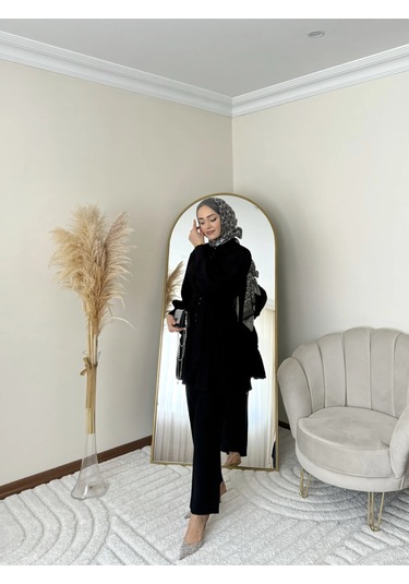 Ptkm002 Büzgülü Fırfırlı Takım Siyah