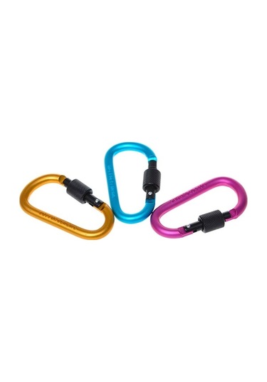 Besthome1 8cm Kilitli D Halka Karabina, Hafif Alüminyum, 30kg Kapasite, Çelik