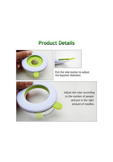 Lemestar Çoklu Porsiyon 1-4 Kişi Ayarlanabilir Makarna Ölçer - Pratik Mutfak Gereci, Dayanıklı Abs Malzeme Yeşil
