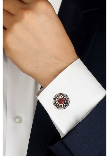 Ayyıldız Model 925 Ayar Gümüş Telkari Kol Düğmesi 201021856