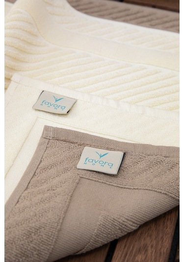 Leoline %100 Pamuk Premium 2'li Ayak Havlusu Kahverengi - Krem