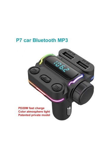 P7 Pd20w Qc3.0 Çift Hızlı Şarj Araba Mp3 Çalar Fm Verici Renk Kutusu
