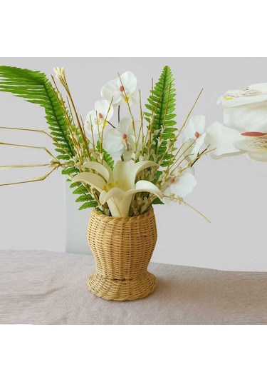 Siparişbox 18x10cm Rattan Vazo Bambu