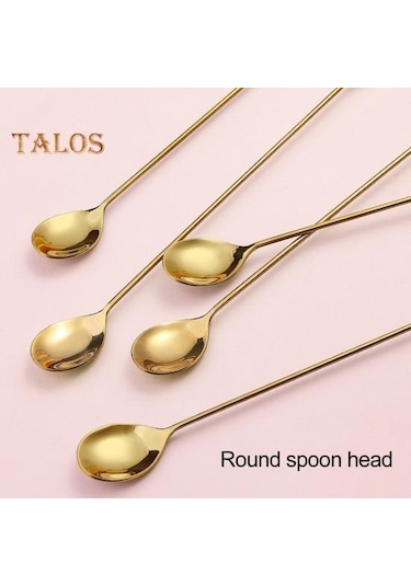 Mavi 4 Adet Tatlı Kaşığı Cilalı Yüzey Çok Fonksiyonlu Taşınabilir Yaratıcı Paslanmaz Çelik Dondurma Çay Kaşığı Mutfak Aracı