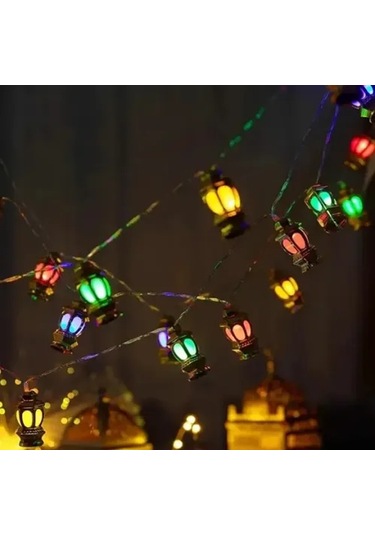 20'li Kandil Feneri Led Işık Rgb, Pilli Çok Renkli