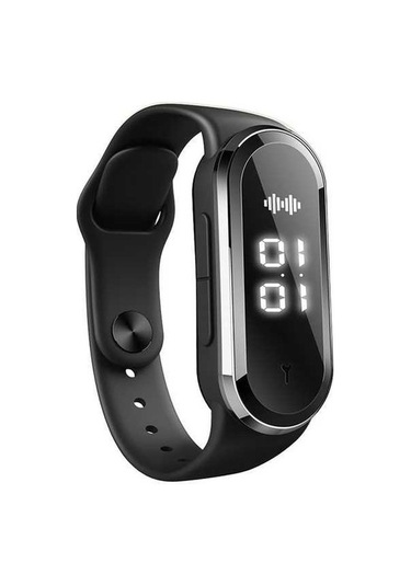 Fortunelane Siyah Akıllı Ultrasonik Sinek Kovucu Bileklik, Fiziksel Koruma, Üç Seviye Ayar, Saat, Hamile Bebeğe Uygun