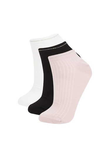 DeFacto Kadın Dikişsiz 3'lü Bambu Patik Çorap B8452AXNSKR1