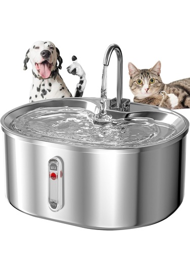 Ecronicword Evcil Hayvan İçme Çeşmesi Paslanmaz Çelik Kediler
